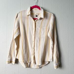 Universal Thread Womens Shirt Small Cotton Gauzy Beachy Coastal Minimalist Flaw
